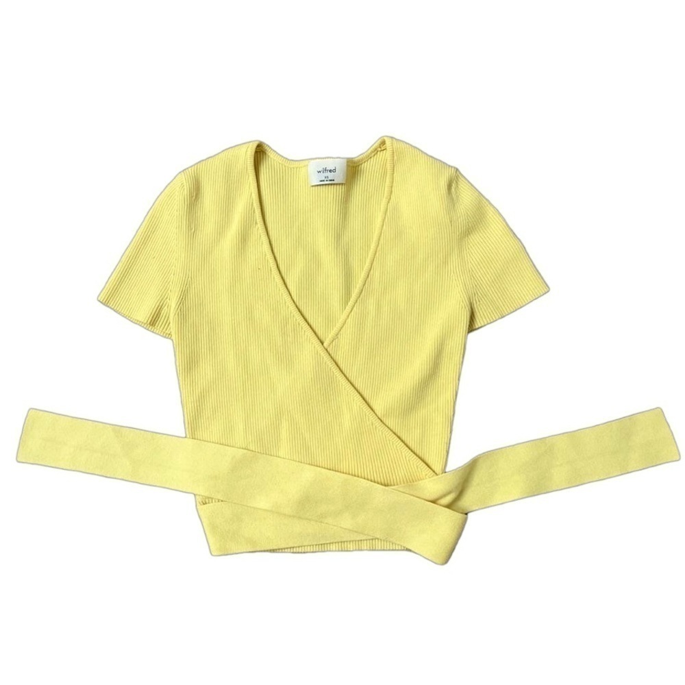 Aritzia wilfred all tied up rib top